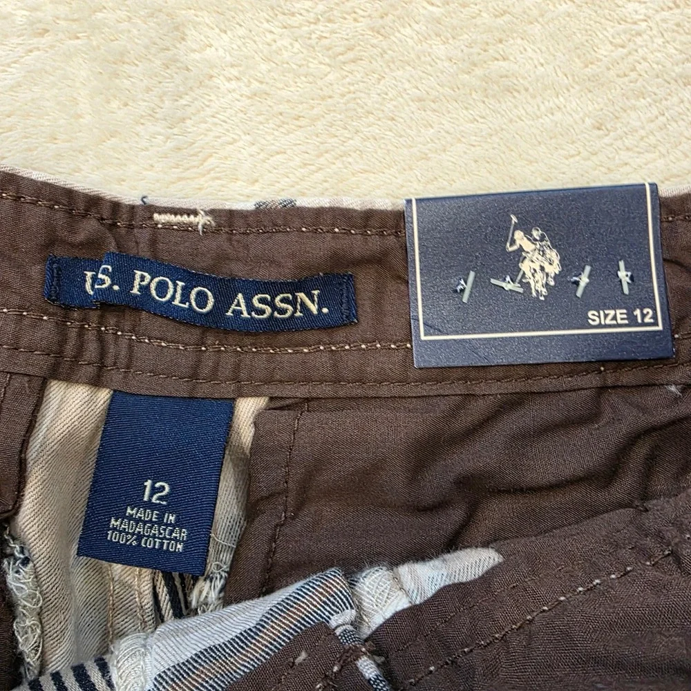 U.S. Polo Assn. Boys Plaid Cargo Shorts Size 12 NWT - Picture 3 of 9